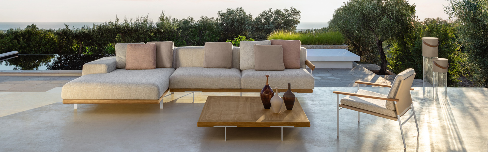 A comfortable and stylish outdoor seating area with furniture from Talenti
