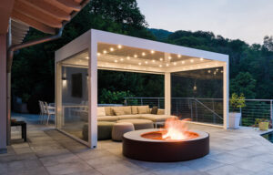 Outdoor Pergola with firepit